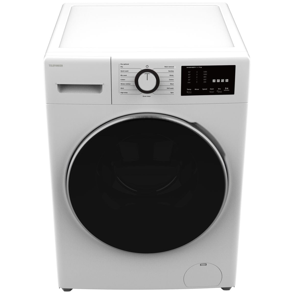 Telefunken 11kg/7kg Washer Dryer Combo - White, 1400rpm Spin, Touch Control, Sensor Dry - TF1170AU11FLWD