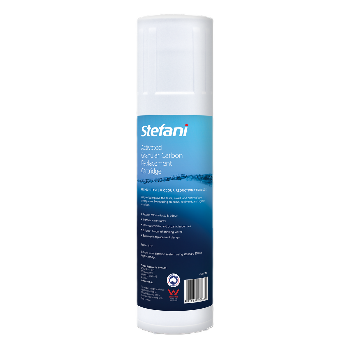 Stefani Activated Granular Carbon Replacement Cartridge, 250mm, for Reverse Osmosis