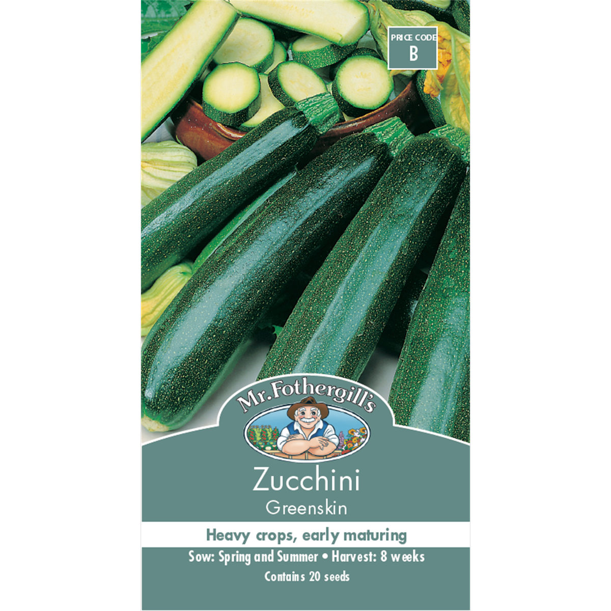 Mr Fothergill Zucchini Vegetable Seeds - 75mm - Green - Easy To Grow - SuperSaverAU - view 1