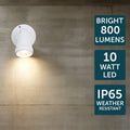 Brilliant Raptor III Single LED Flood Light - 10W - 800 Lumens - White - Adjustable - SuperSaverAU - view 4