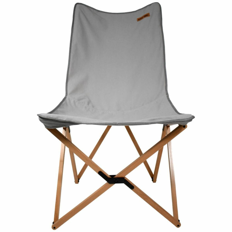 BlackWolf XXL beech camping chair - Paloma grey, canvas seat, removable cover, 120kg maximum - 32S001711361000