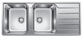 Blanco double bowl sink with right hand drainer - 18/10 stainless steel, flush or top mount - LEMIS8SLIFK5