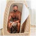 HoMedics Personal Steam Sauna - Cream, Compact Design, Auto Shut-Off, Seat Included - SP-SN300B-AU