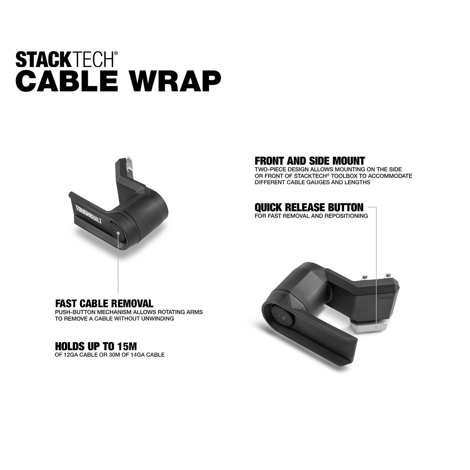 ToughBuilt StackTech Cord Wrap - Side & Front Mount Cord Organiser