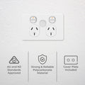 Deta x6 White Double Power Point 2 Outlets 150mm - Dimmable Night Light - SuperSaverAU - view 2