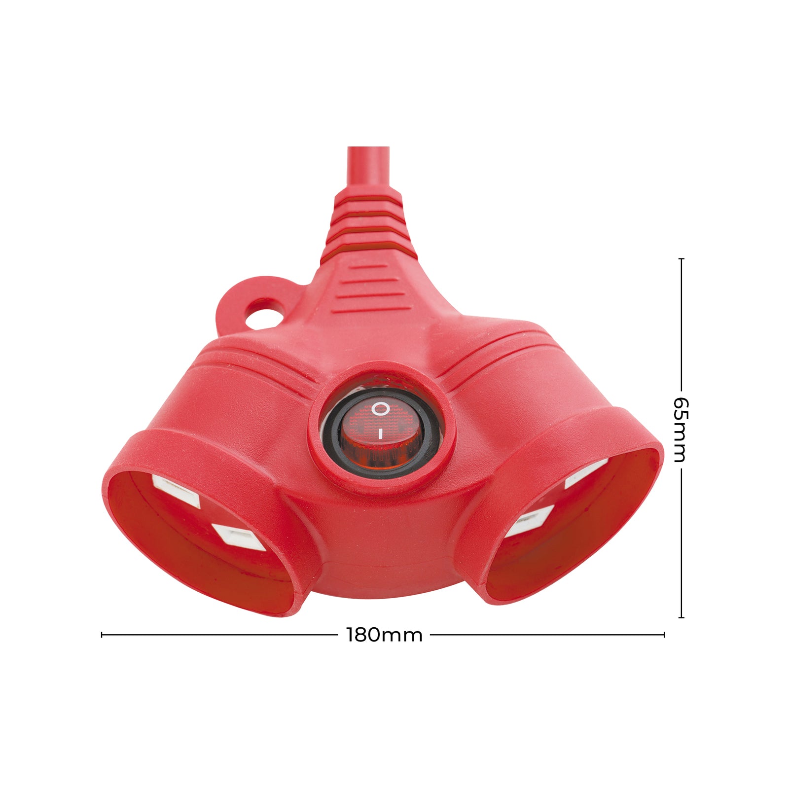 DETA 30m Red Extra Heavy Duty Dual Socket Extension Lead - 10A 240V Switched DRX30