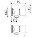 Caroma Chrome Luna Lever Washing Machine Set - Lead Free Brass - 56mm x 99mm - SuperSaverAU - view 2