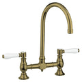 Armando Vicario Provincial Kitchen Mixer Tap - Bronze Finish, 3 Star WELS, Gooseneck Spout - 400160BR