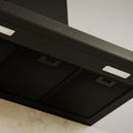 Haier 90cm 600 Series wall mounted canopy rangehood - matt black, Wi-Fi, hood to hob connection - HC90BMB2