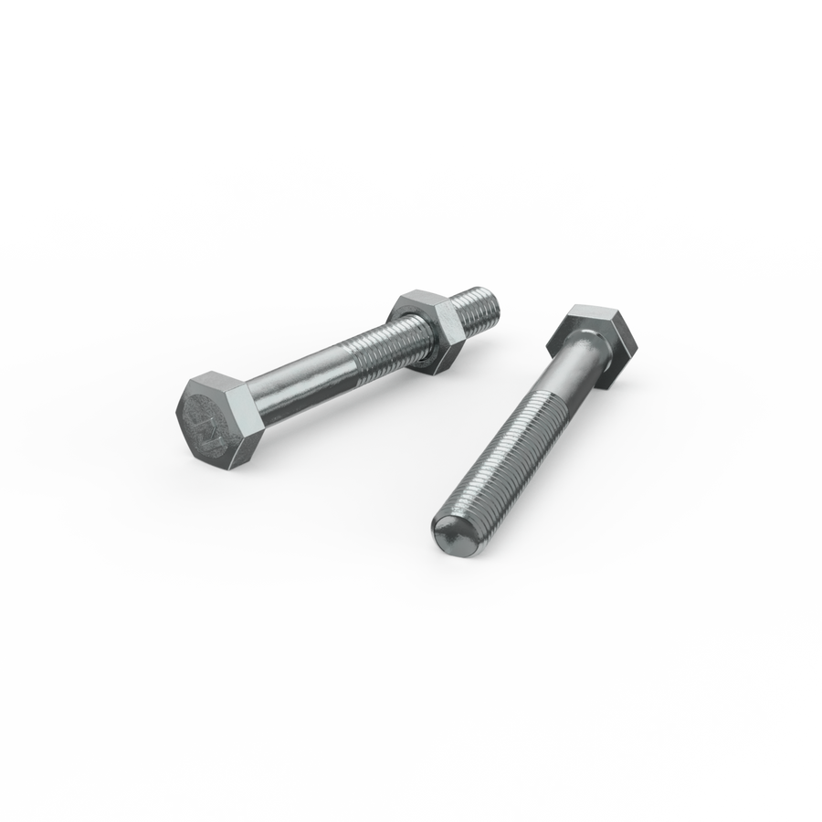 Zenith M8 x 65mm Zinc Plated Hex Head Bolts and Nuts - 2 Pack - Strong Grip - SuperSaverAU - view 1
