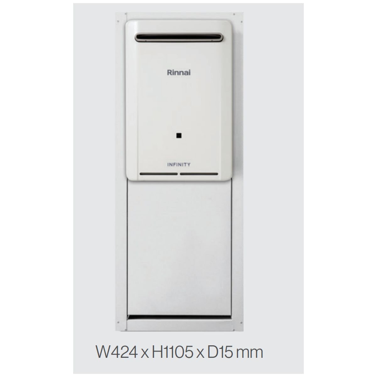 Rinnai White Lockable Recess Box - Wall Cavity Installation, Brick and Weatherboard Suitable - RBOX04LW
