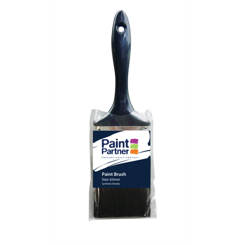 Paint Partner Synthetic Paint Brush 63mm - Tin Ferrule, Plastic Handle