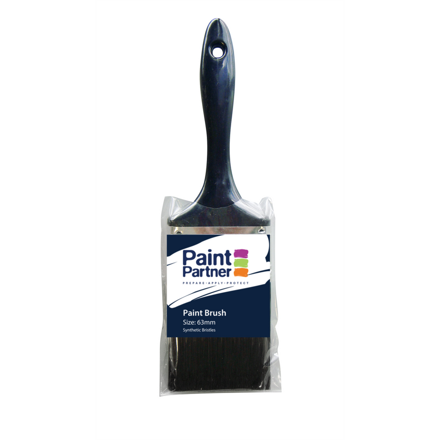 Paint Partner Synthetic Paint Brush 63mm - Tin Ferrule, Plastic Handle
