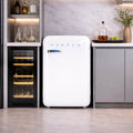 Airflo 130L retro bar fridge - White finish, reversible door, vegetable crisper - AFF130XW