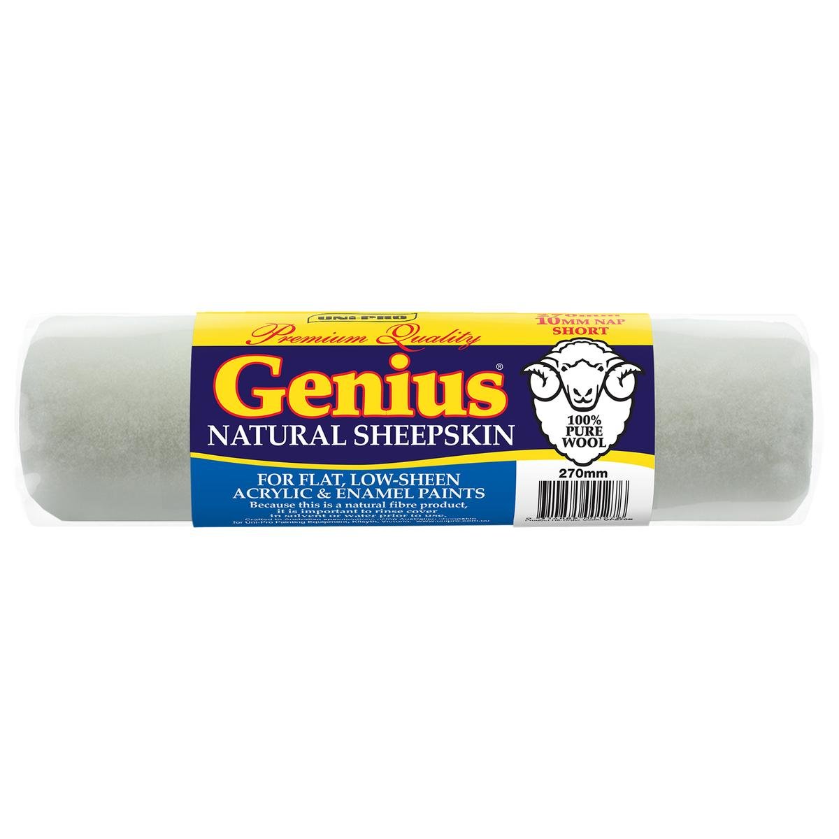 Uni Pro Genius Sheepskin Roller Cover 270mm 10mm Nap Superior Paint Pick Up - SuperSaverAU - view 1