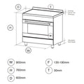 Artusi 90cm Freestanding Induction Oven 100L - Black, Five-Zone Cooktop, Nine Functions - AFI902B