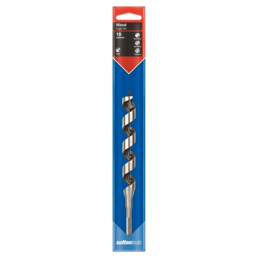 Sutton Tools Short Auger Bit 200 x 18mm Steel Fast Drilling - SuperSaverAU - view 1
