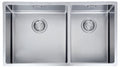 Franke Bolero 1 and 3/4 bowl sink with small bowl right, 34L and 24L - 18/10 stainless steel - BOX220-42/29SBR