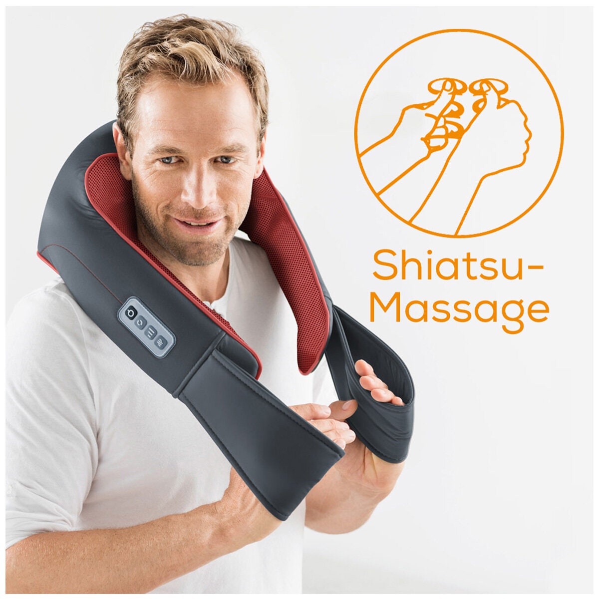 Beurer Deluxe 3D Shiatsu Back and Neck Massager - Eight 3D Massage Heads - Heat Function - MG151