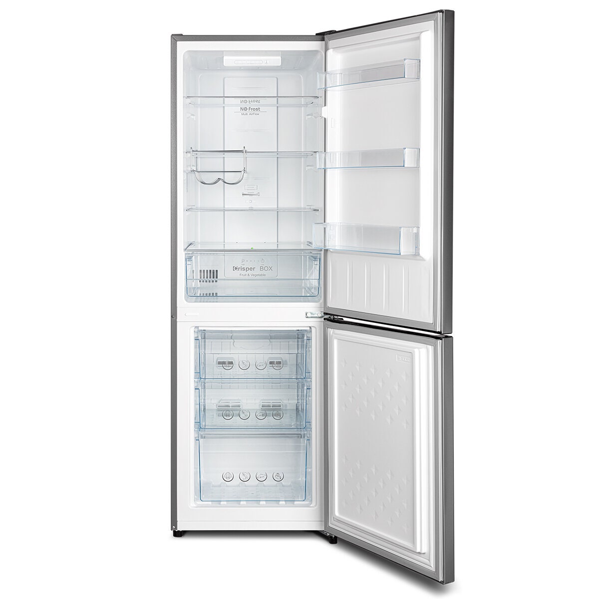 CHiQ 231L bottom mount fridge - silver finish, total frost free, 4 star energy rating - CBM230NS3