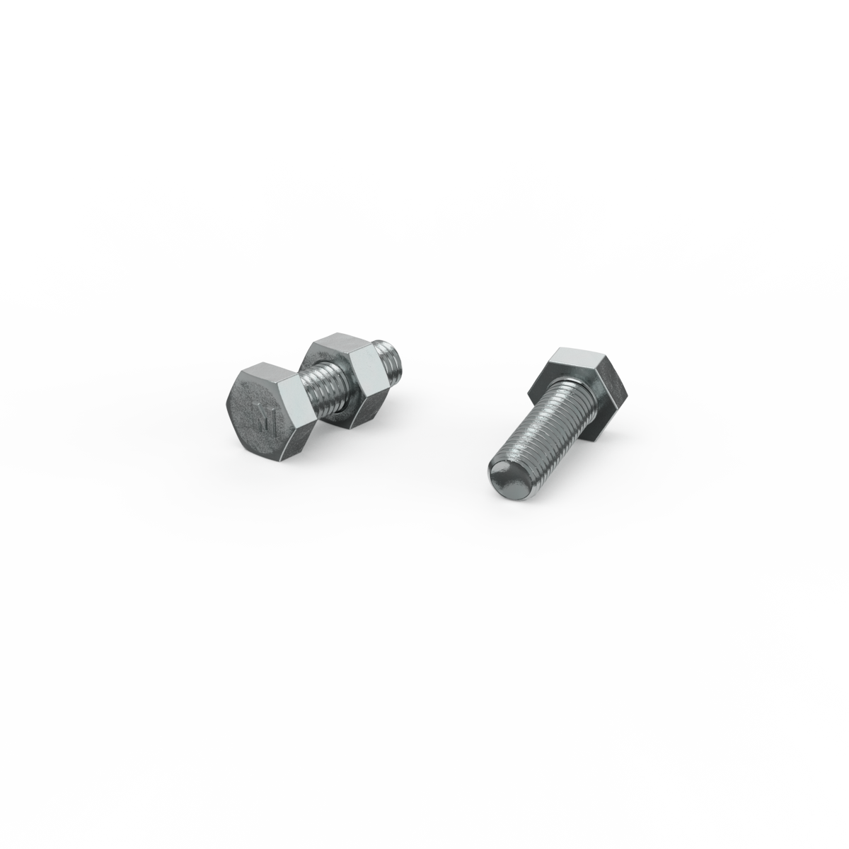 Zenith M8 Zinc Plated Hex Head Bolts and Nuts - 25mm - 4.6 Grade Steel - 10 Pack - SuperSaverAU - view 1