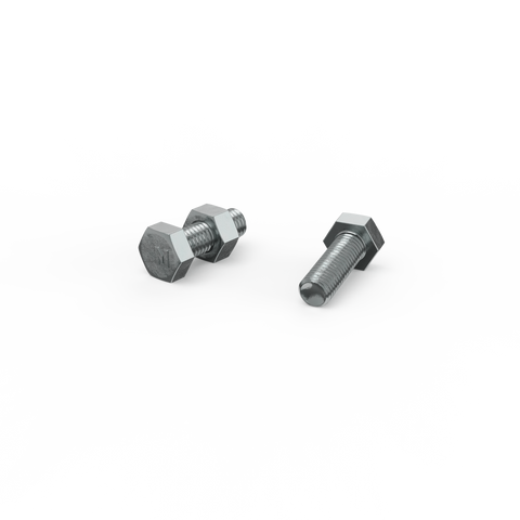 Zenith M8 Zinc Plated Hex Head Bolts and Nuts - 25mm - 4.6 Grade Steel - 10 Pack - SuperSaverAU - view 1