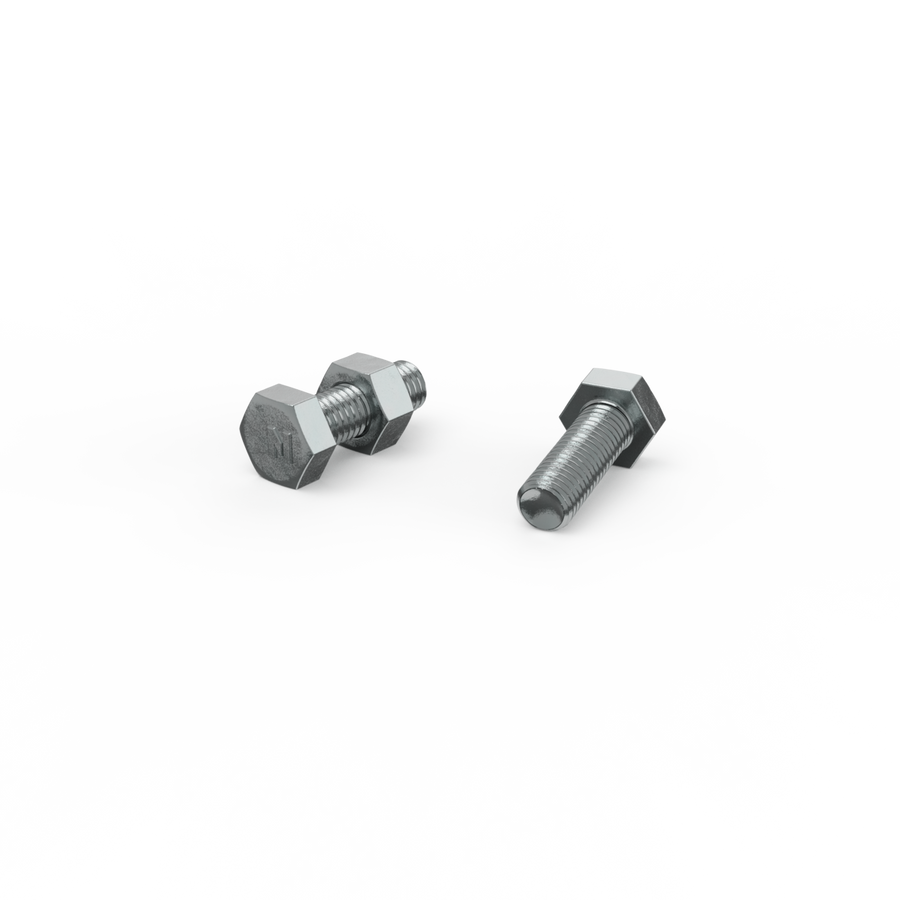 Zenith M8 Zinc Plated Hex Head Bolts and Nuts - 25mm - 4.6 Grade Steel - 10 Pack - SuperSaverAU - view 1