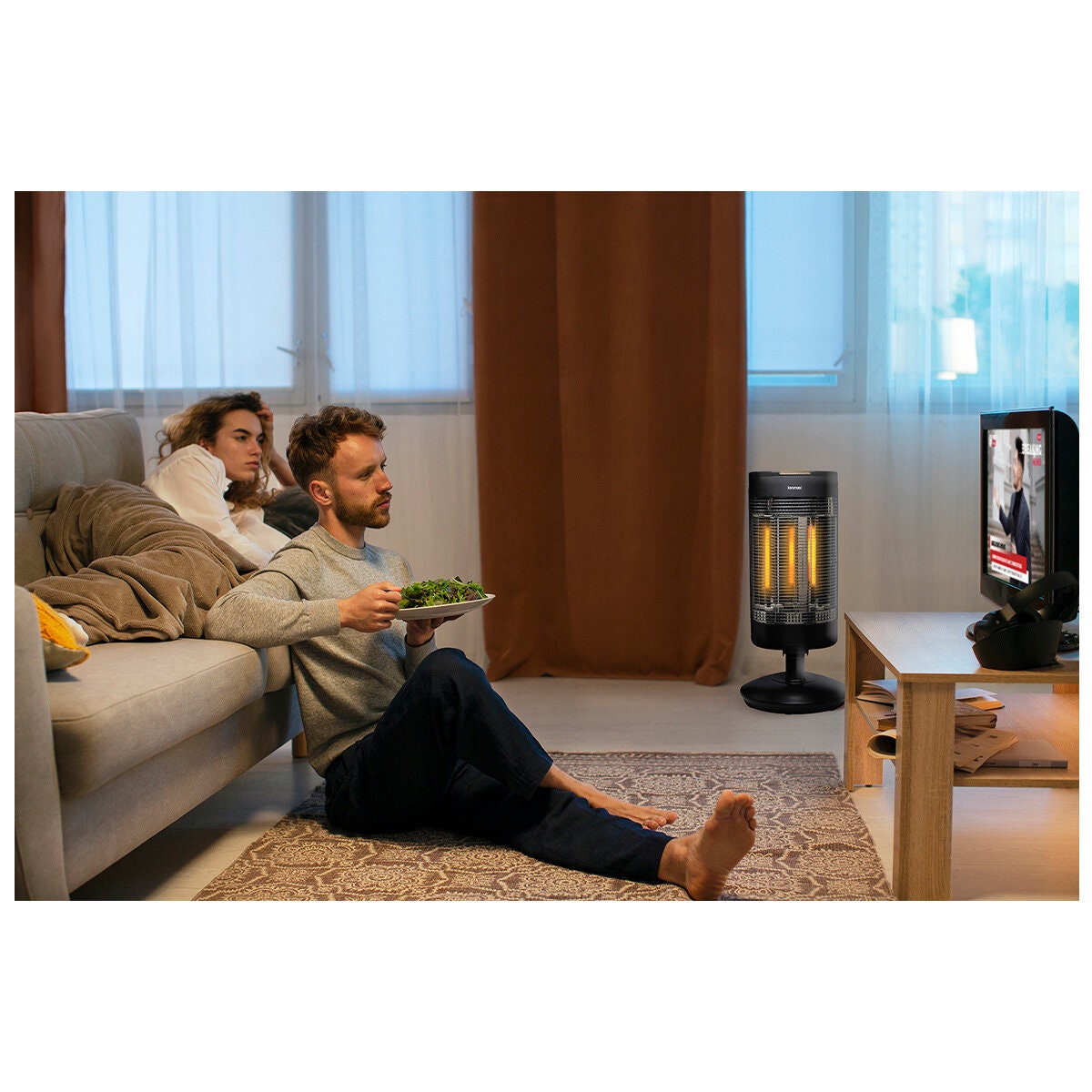 Ionmax Ray Far Infrared 1200W Heater - Black, Auto Swing, Timer up to Nine Hours - ION801