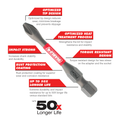 Diablo 50mm 1/4" Hex Drive Bit Assorted Impact - 8 Pack