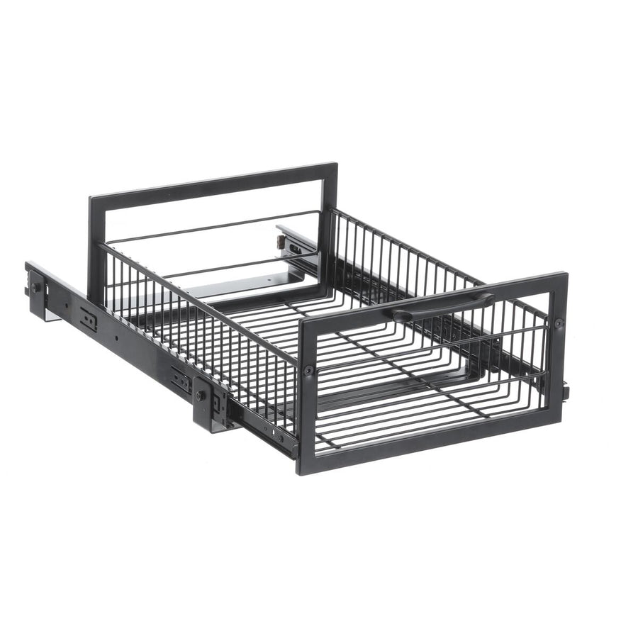 L.T. Williams Pull Out Wire Basket 39.5cm - Black - 25kg Capacity - Full Extension Runners - 9711