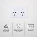 Deta x6 Series Auto Switch Double Power Point - 2 Sockets - 250V 10A - Polycarbonate - SuperSaverAU - view 2
