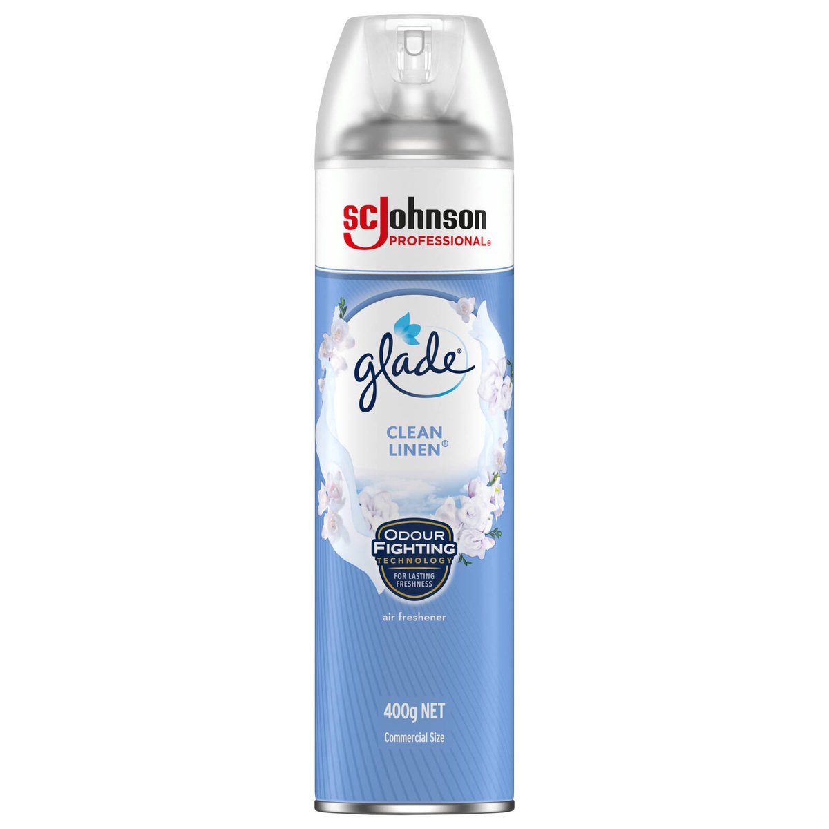 Glade Clean Linen Air Freshener Aerosol - 400g - Freshens Living Space - SuperSaverAU - view 1