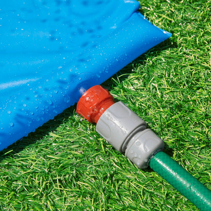 H2OGO! Double Water Slide - 4.88m - Blue - Double Lane - Built-in Splash Pool