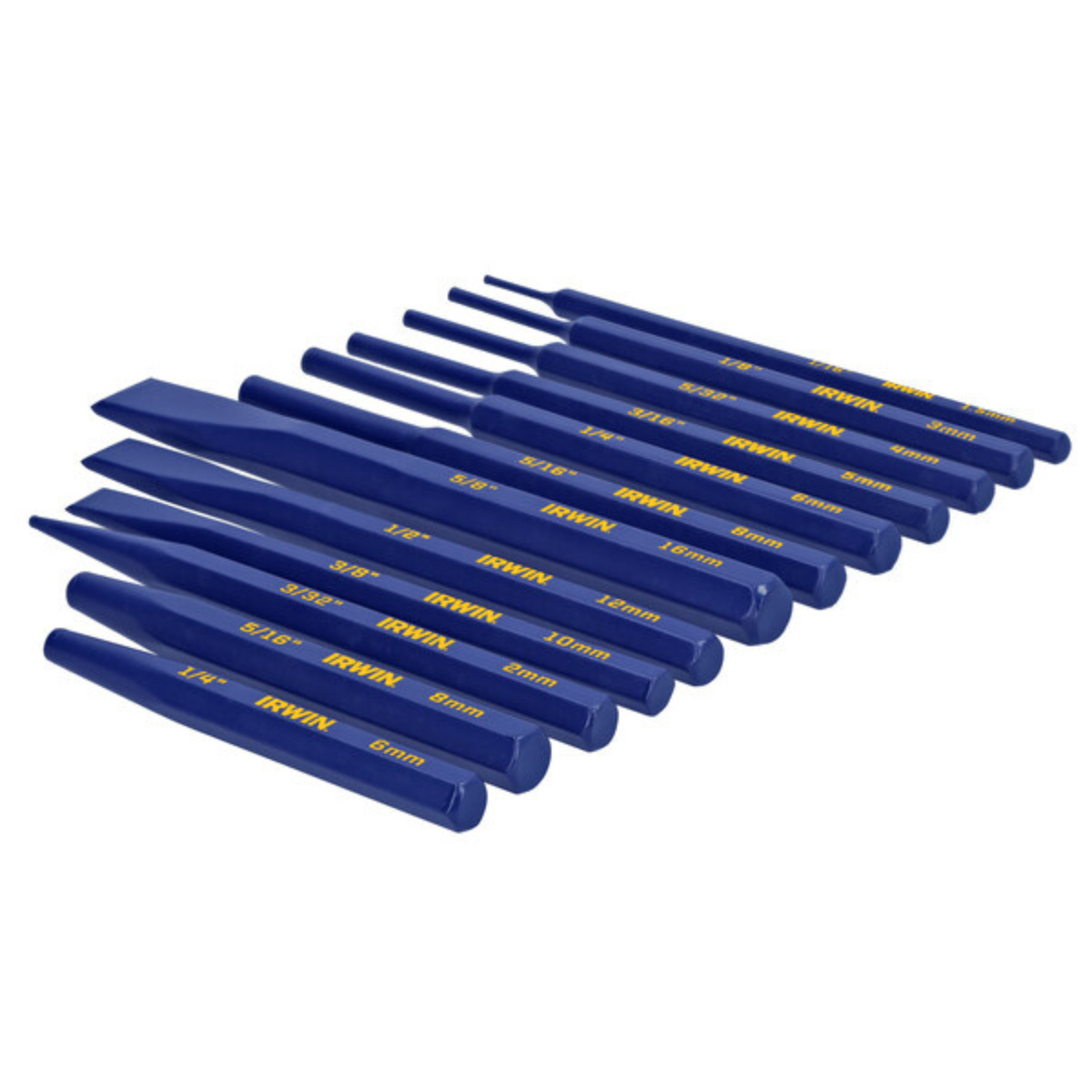 Irwin 12 Piece Cold Chisel and Punch Set - Forged Steel - 160mm x 231mm - SuperSaverAU - view 2