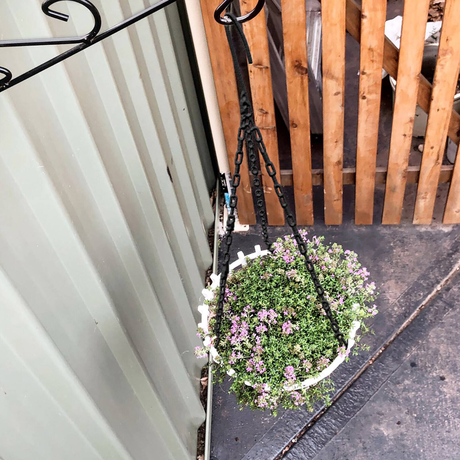 Jack 460mm Black Steel Hanging Basket Chain Set, Outdoor