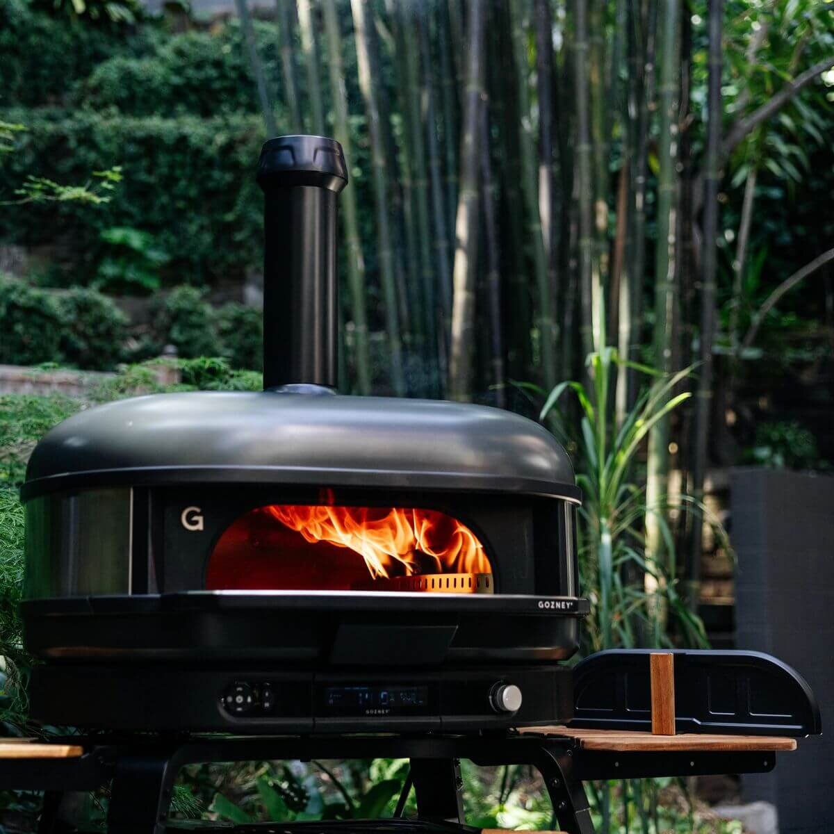 Gozney Dome XL dual fuel natural gas pizza oven - black, twin meat probes, 30mm stone floor - GMNOBAU1826