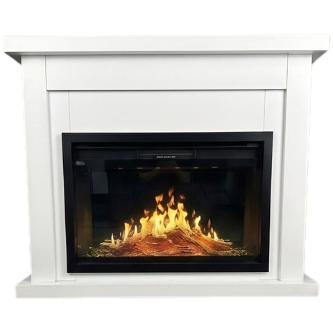 Modern Flames Sterling Mantle Suite Electric Fireplace - White - 9 Flame Colours, Log Set - STE30OR-AU