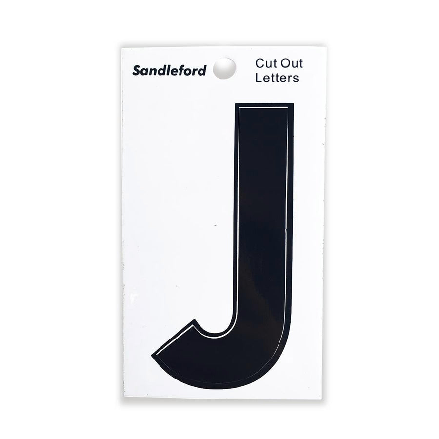 Sandleford 85mm Black Cut Out Self Adhesive House Letter J - PC - Weather Resistant - Easy To Apply - SuperSaverAU - view 1