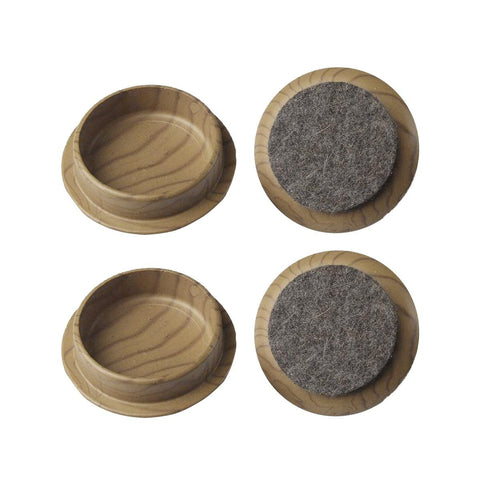 Surface Gard Round Felt Base Castor Cup 4 Pack - Dark Wood Effect - 66mm - SuperSaverAU - view 1