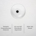 DETA Ceiling Rose 70mm White Polycarbonate 16A 500V Flexible Wiring 6315B
