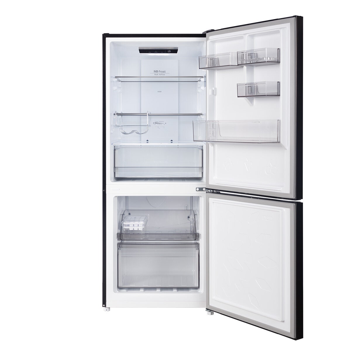 CHiQ 283L bottom mount fridge - black steel, inverter system, 5.5 star energy rating - CBM282NBS5E