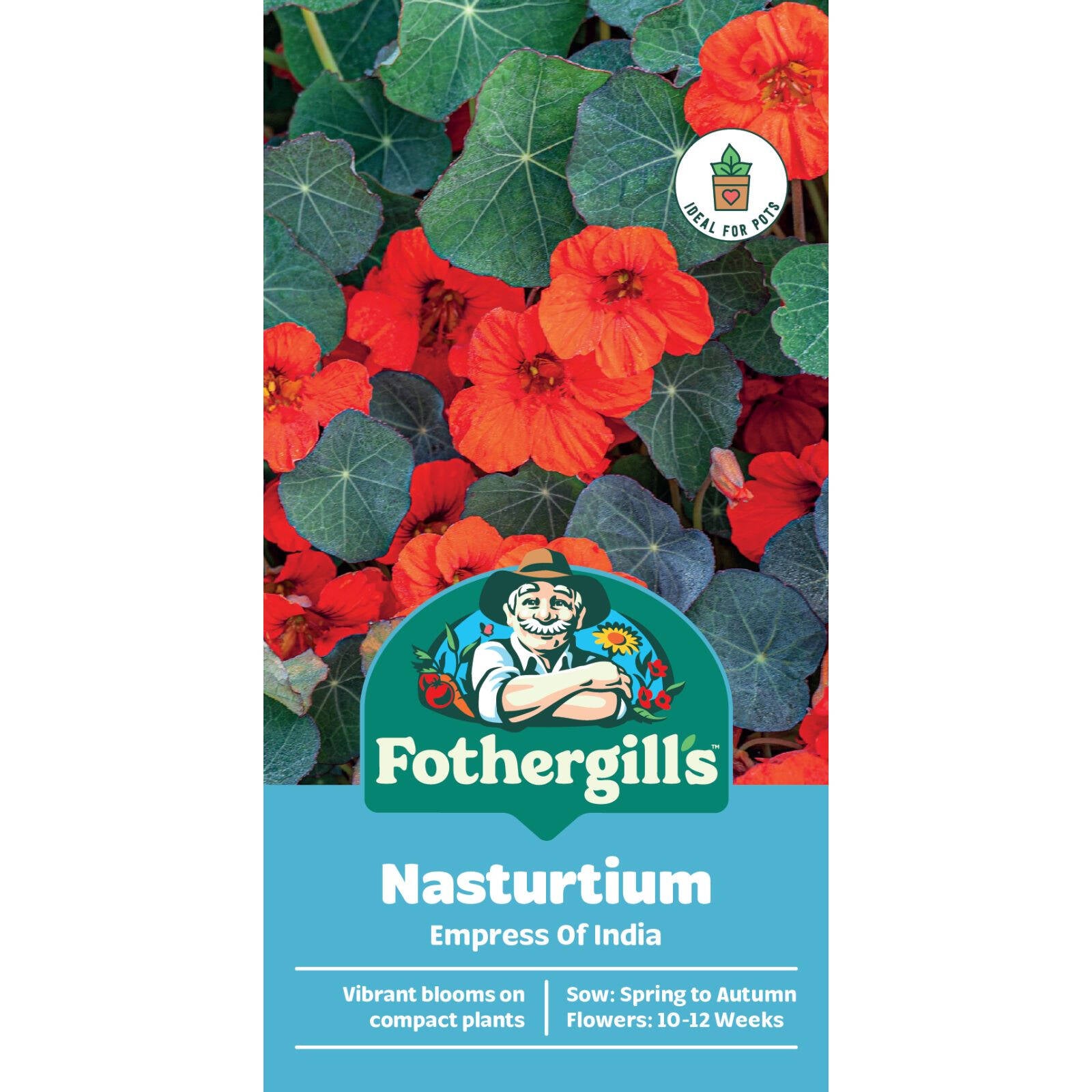 Mr Fothergill's Nasturtium Empress of India Seeds - Compact Red Blooms, Full Sun