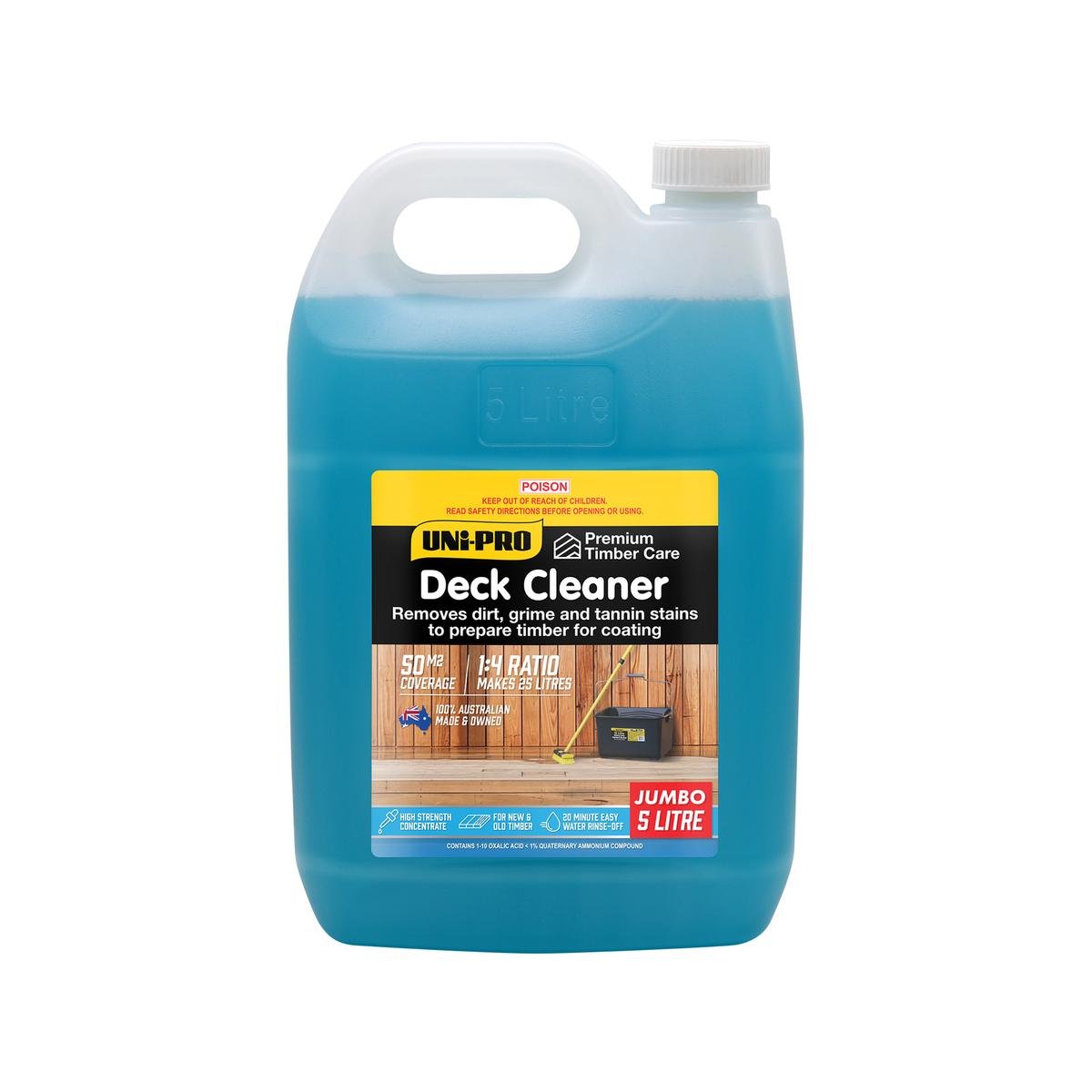 Uni Pro Deck Cleaner Concentrate - 5L - High Strength - For Exterior Timber - SuperSaverAU - view 1