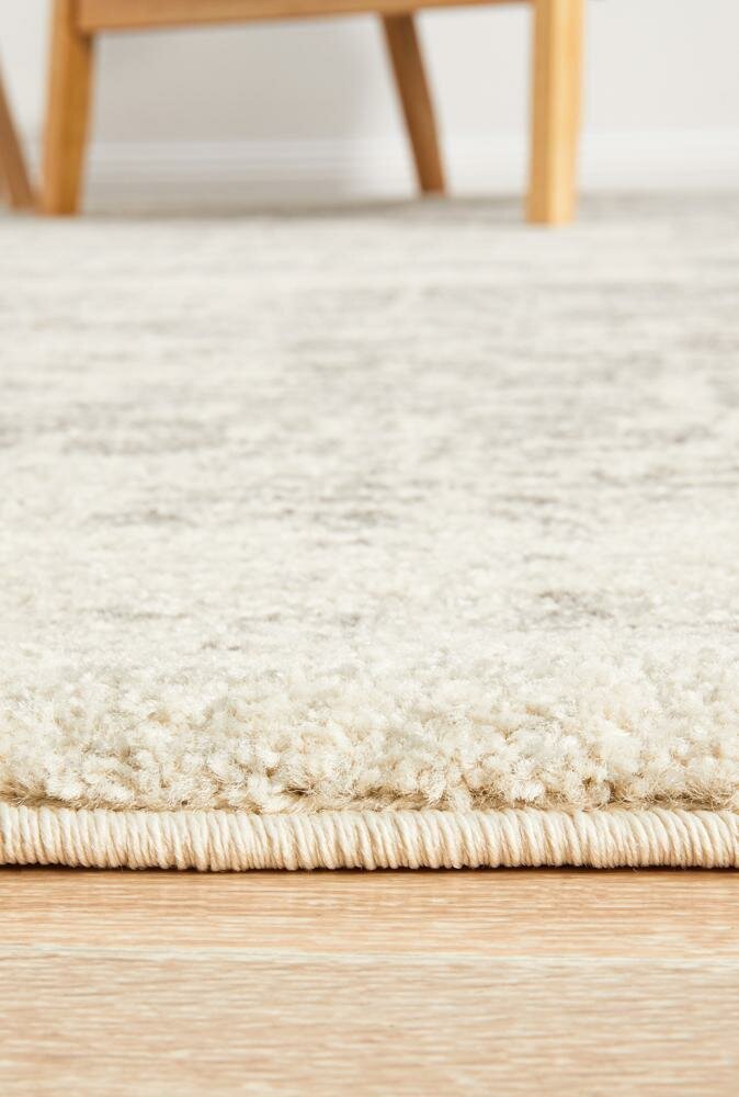 Rug Culture Evoke Extra Large Rug 330x240cm - White Silver Power Loomed Polypropylene - EVO253WSIL330X240