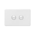 DETA X6 Double Switch 2 Gang White Polycarbonate 10A 240V