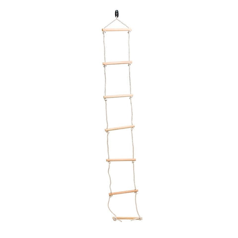 Swing Slide Climb 7 Rung Rope Ladder 2080mm Pine UV Stable - SuperSaverAU - view 1