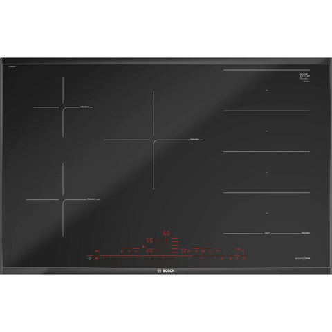Bosch 80cm Series 8 Accentline induction cooktop - five zones, FlexInduction, PerfectFry Plus - PXV890DV5E