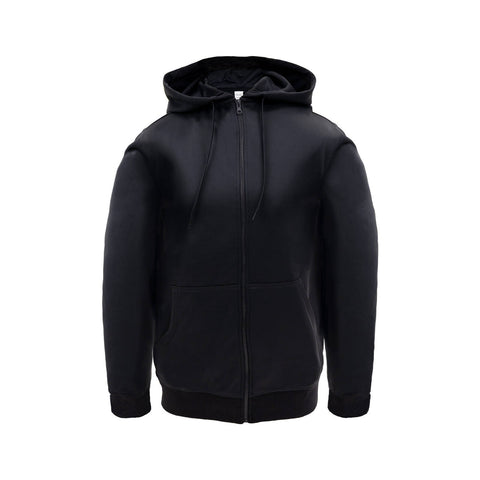 Craftright Black Zip Thru Hoodie - Men's 100% Polyester, Large
