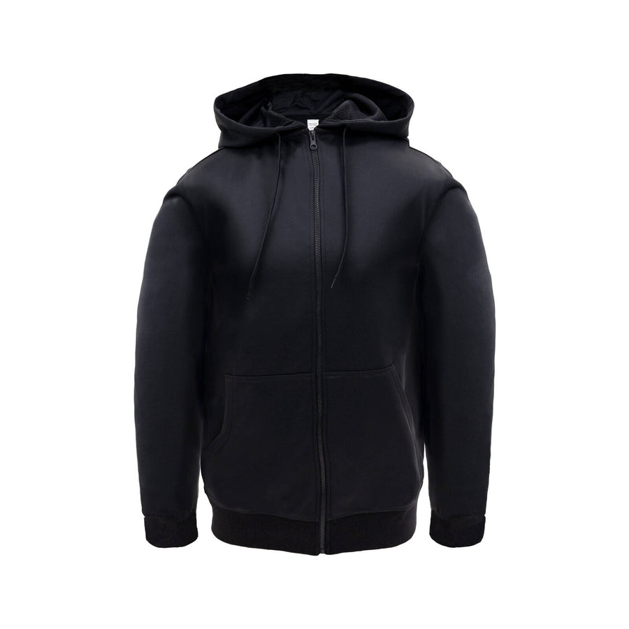 Craftright Black Zip Thru Hoodie - Men's 100% Polyester, Large
