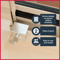 Ikonic Sliding Window Lock Aluminium 2 Pack - 98mm x 134mm - Silver - Secure Clamping - SuperSaverAU - view 3